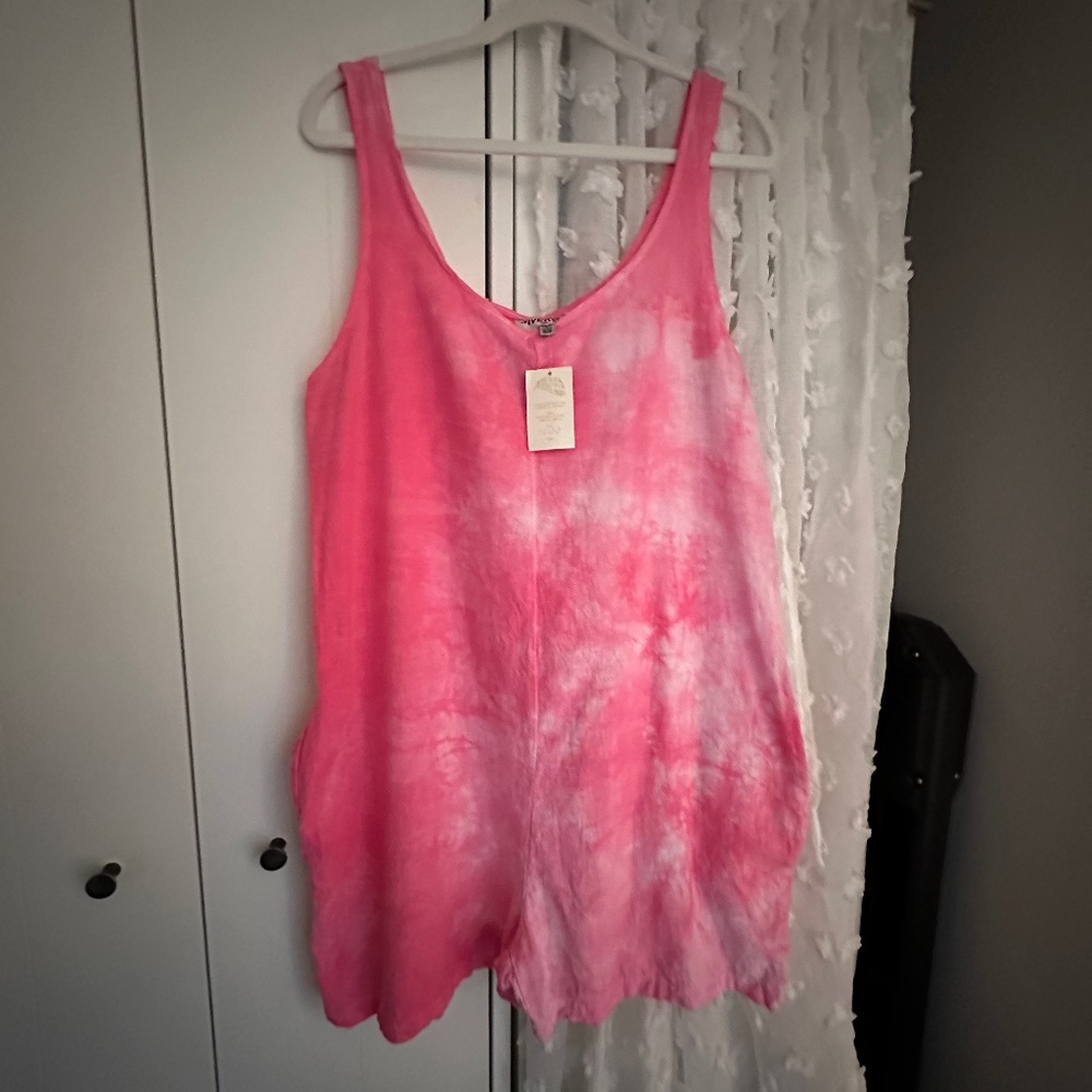Free People Riverside Tool and Dye Jumper Romper Size SM/M